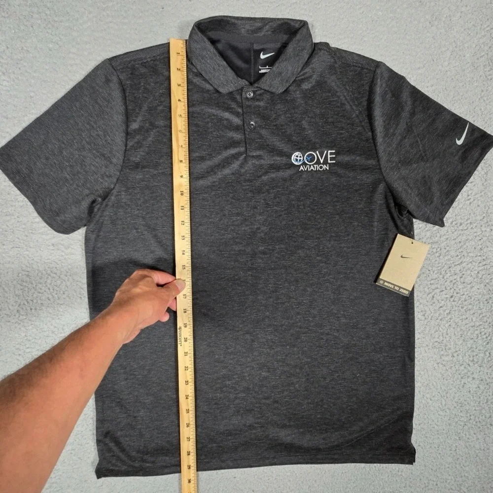 Nike Shirt Mens Large Gray Golf‎ Polo Performance Stretch Dri-Fit Casual Logo